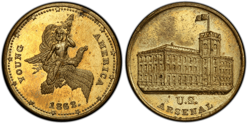 (c.1862) Medal JAB-M/E 3 Brass U.S. Arsenal