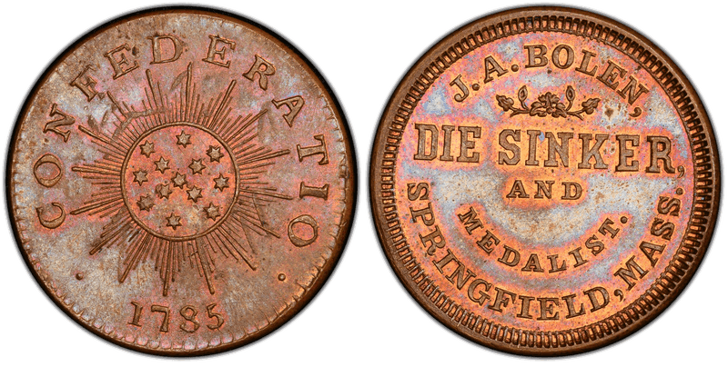 (c.1864) Medal JAB-M/E 11 Copper Small Star Confederatio