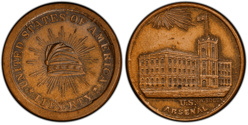 (c.1864) Medal JAB-M/E 8 Copper U.S. Arsenal - Liberty Cap