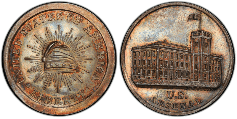 (c.1864) Medal JAB-M/E 9 Silver U.S. Arsenal - Liberty Cap