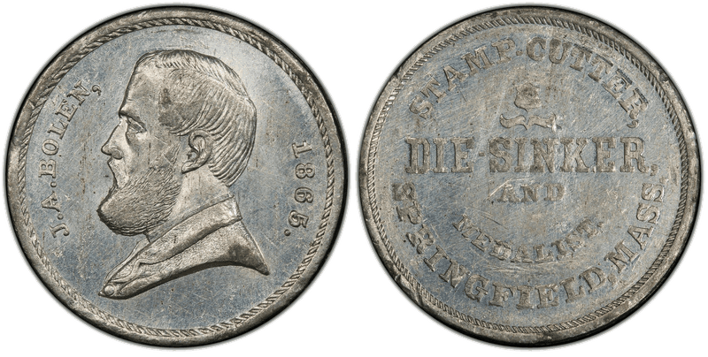 (c.1865) Medal JAB-17 White Metal J.A. Bolen