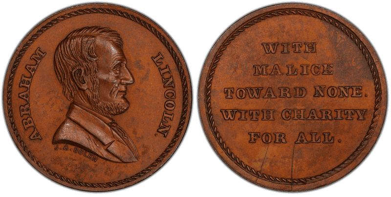 (c.1865) Medalet JAB-20 Copper Kline-Abraham Lincoln
