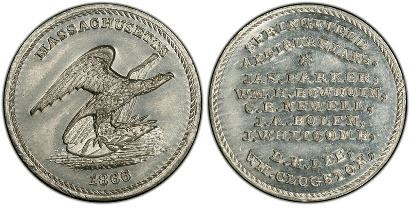(c.1866) Medal JAB-23 White Metal Springfield Antiquarians