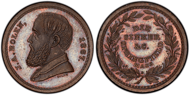 (c.1867) Medal JAB-24a Copper J.A. Bolen