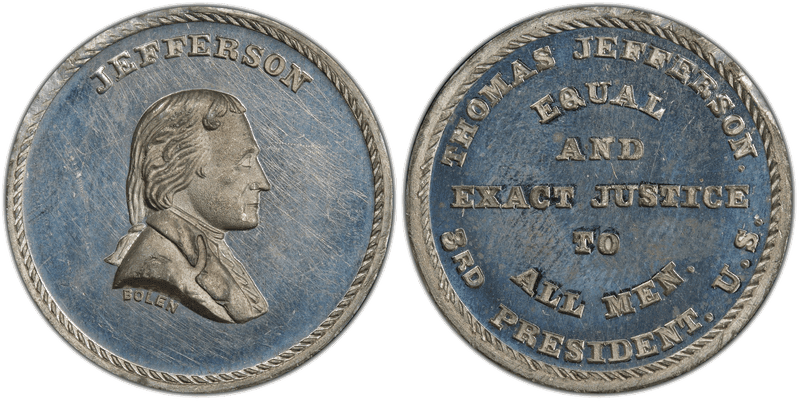(c.1867) Medal JAB-26 White Metal Thomas Jefferson