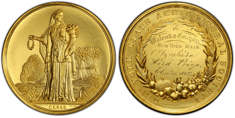 (c.1870) Gold Medal J-AM-61, NYS Agricultural Soc.