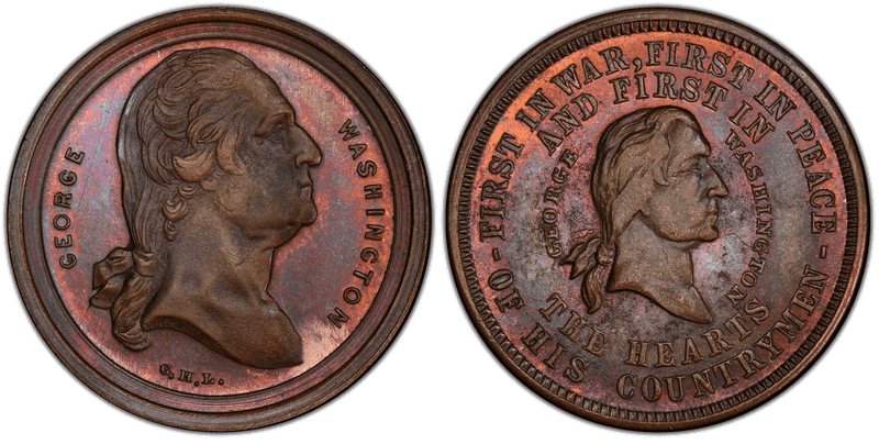 (1875) Copper Medal GW-853, 2nd & 4th Obv Double Head Mule