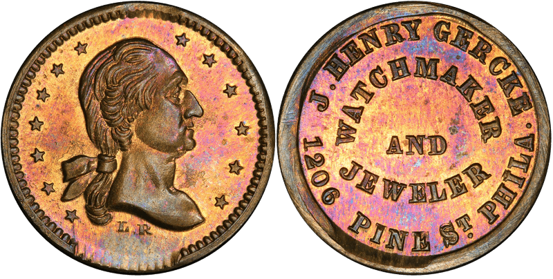 (1875) Brass Token GW-658, J. Henry Gercke