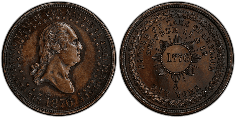 (1876) Bronzed Medal GW-888, White Metal Lake Champlain