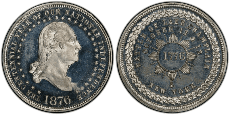 (1876) White Metal So-Called Dollar GW-888, HK-104, Lake Champlain
