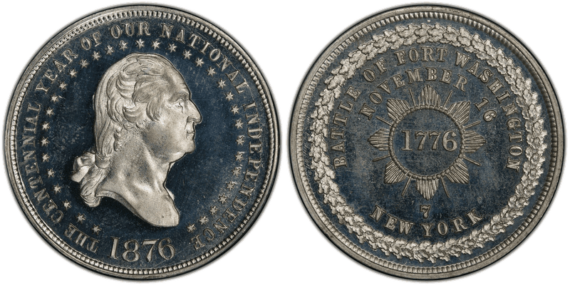 (1876) White Metal So-Called Dollar GW-890, HK-110, Fort Washington