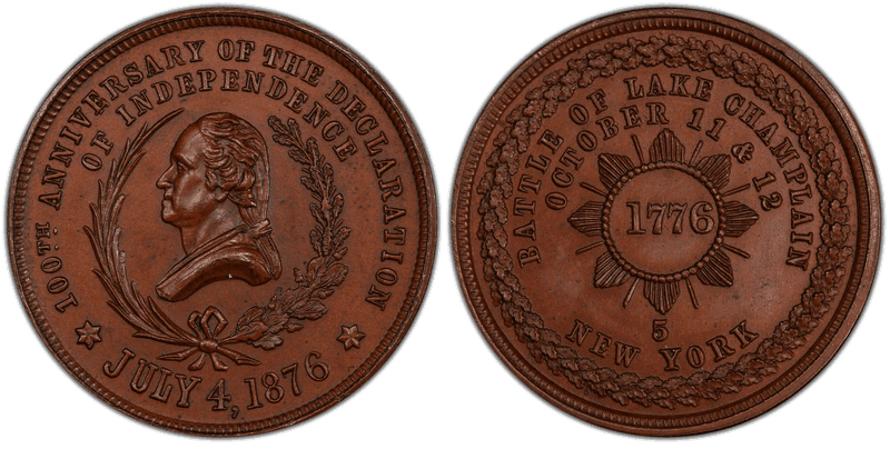 (1876) Bronze Medal GW-896, 2nd Obv Lake Champlain