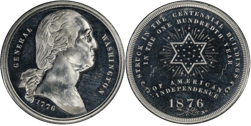 (1876) Medal GW-915, HK-70 White Metal American Star
