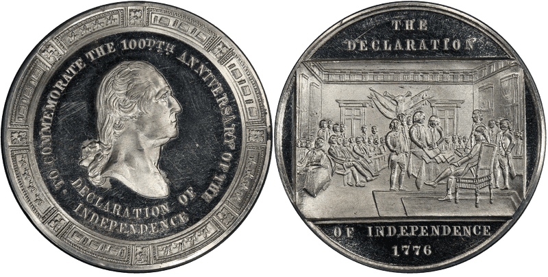 GW-829 HK-79, White Metal, 2nd Die Declaration of Independence Dollar