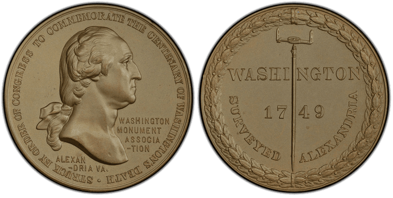 (1904) Bronze Medal Baker-1828, Restrike Monument Association