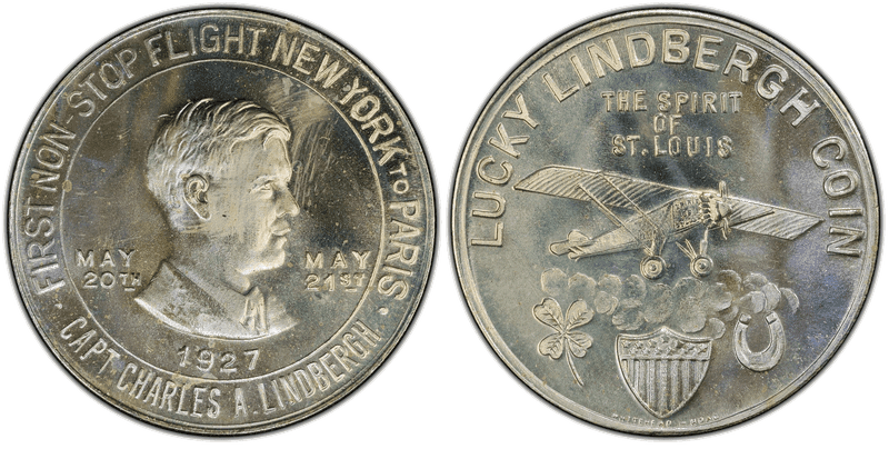 (1947) Nickel-Brass So-Called Half Dollar, Lindbergh NY to Paris