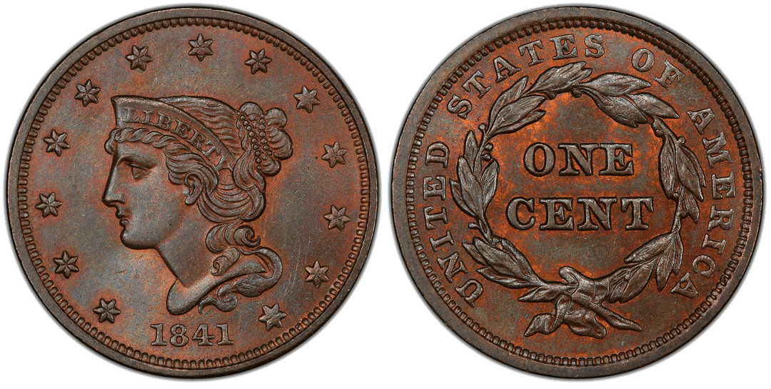 1841 Braided Hair Coronet Head Cent