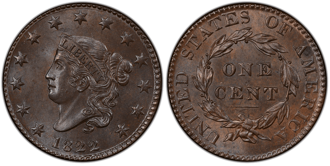 1822 Matron Head Coronet Head Cent