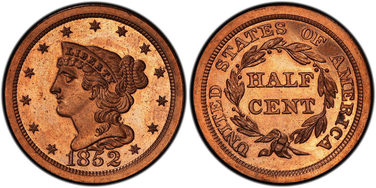 1852 Braided Hair Half Cent