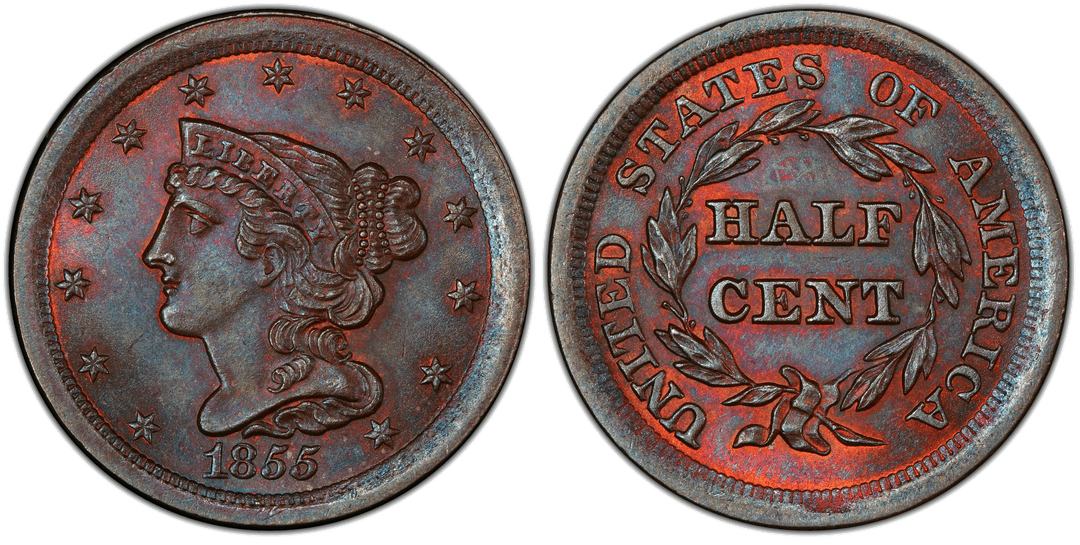 1855 Braided Hair Half Cent