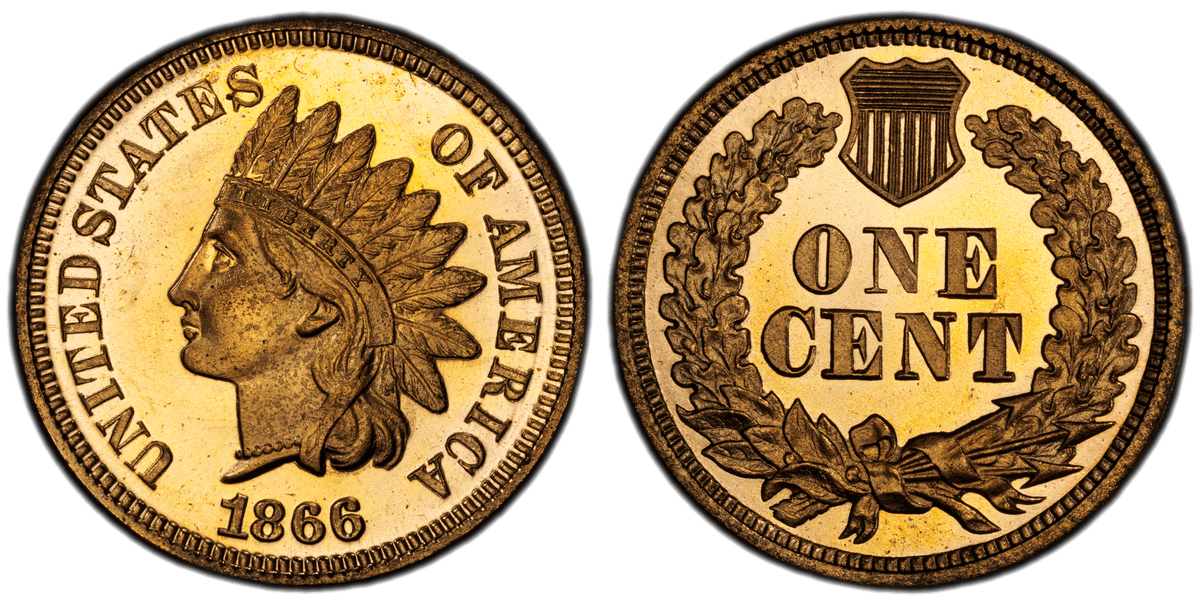 1866 Proof Indian Head Cent
