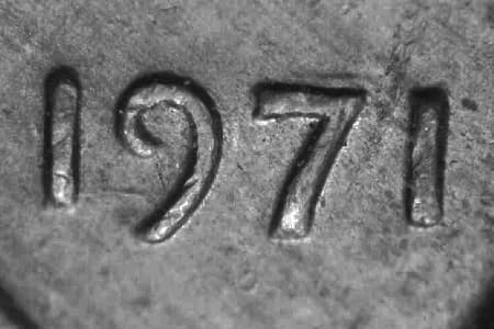 1971 Doubled Die Obverse WDDO-005