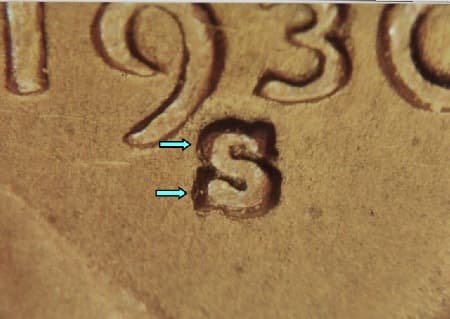 1930-S Repunched Mintmark WRPM-008