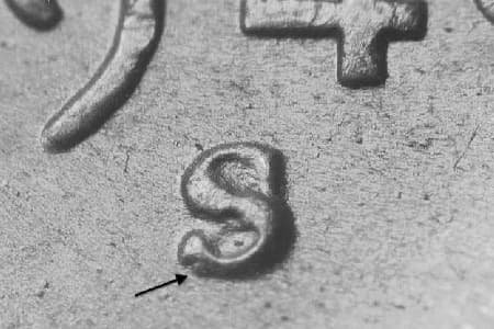 1949-S Repunched Mintmark WRPM-038
