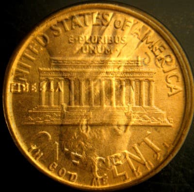 1960 (D) Cent Atypical Die Clash error coin