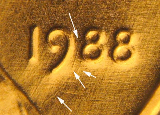 1988P-1DEO-001T Trail Die Obverse