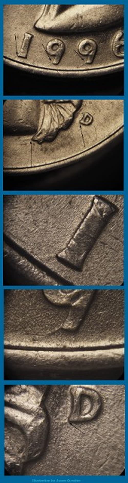 1996D-25DEO-001T Trail Die Obverse