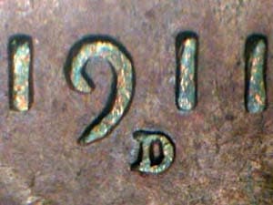1911-D Repunched Mintmark RPM-005