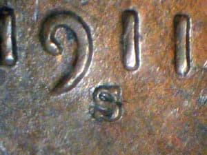 1911-S Repunched Mintmark RPM-002