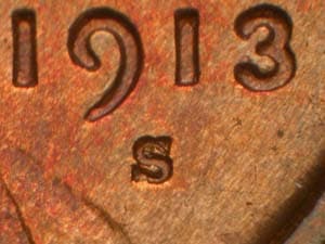 1913-S Repunched Mintmark RPM-001