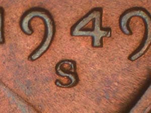 1949-S Repunched Mintmark RPM-007