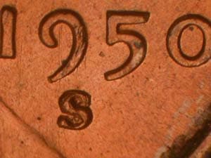 1950-S Repunched Mintmark RPM-009