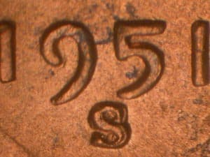 1951-S Repunched Mintmark RPM-001