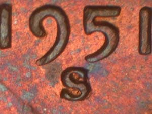 1951-S Repunched Mintmark RPM-007