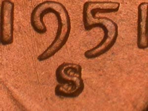 1951-S Repunched Mintmark RPM-009