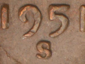 1951-S Repunched Mintmark RPM-013
