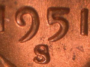 1951-S Repunched Mintmark RPM-014