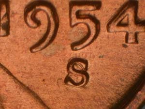 1954-S Repunched Mintmark RPM-015