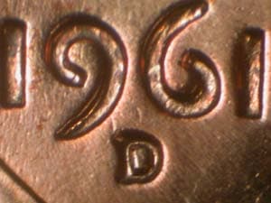 1961-D Repunched Mintmark RPM-009