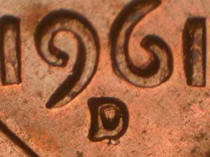 1961-D Repunched Mintmark RPM-038