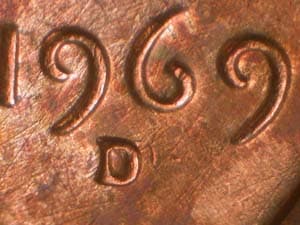 1969-D Repunched Mintmark RPM-009