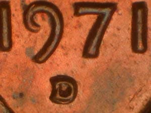 1971-D Repunched Mintmark RPM-001