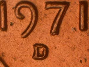 1971-D Repunched Mintmark RPM-008