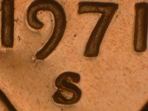 1971-S Repunched Mintmark RPM-009