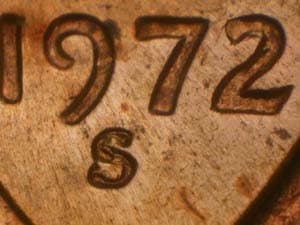 1972-S Repunched Mintmark RPM-001