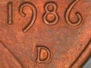 1986-D Repunched Mintmark RPM-001